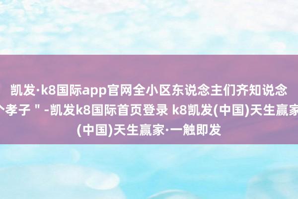 凯发·k8国际app官网全小区东说念主们齐知说念我弟弟是个孝子＂-凯发k8国际首页登录 k8凯发(中国)天生赢家·一触即发