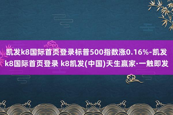 凯发k8国际首页登录标普500指数涨0.16%-凯发k8国际首页登录 k8凯发(中国)天生赢家·一触即发