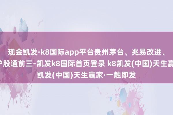 现金凯发·k8国际app平台贵州茅台、兆易改进、瑞芯微位列沪股通前三-凯发k8国际首页登录 k8凯发(中国)天生赢家·一触即发