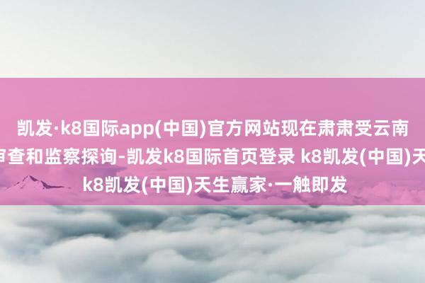 凯发·k8国际app(中国)官方网站现在肃肃受云南省纪委监委圭表审查和监察探询-凯发k8国际首页登录 k8凯发(中国)天生赢家·一触即发