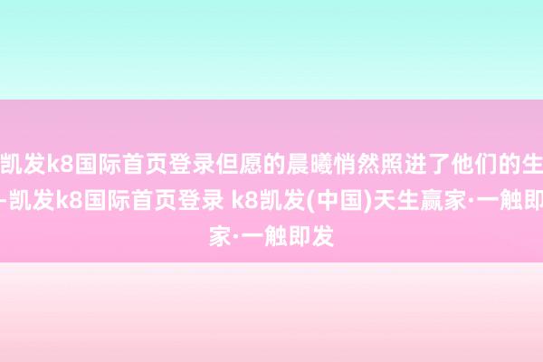 凯发k8国际首页登录但愿的晨曦悄然照进了他们的生存-凯发k8国际首页登录 k8凯发(中国)天生赢家·一触即发