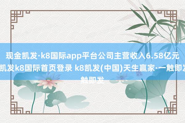 现金凯发·k8国际app平台公司主营收入6.58亿元-凯发k8国际首页登录 k8凯发(中国)天生赢家·一触即发