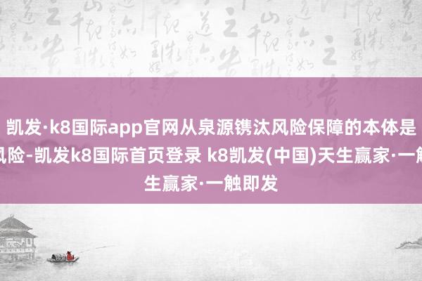 凯发·k8国际app官网从泉源镌汰风险保障的本体是粗豪风险-凯发k8国际首页登录 k8凯发(中国)天生赢家·一触即发