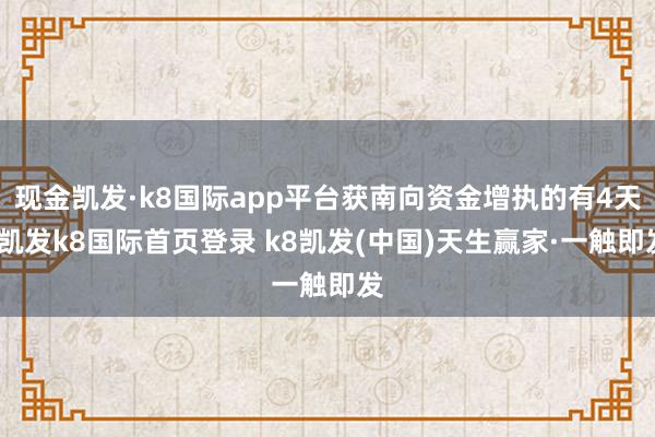 现金凯发·k8国际app平台获南向资金增执的有4天-凯发k8国际首页登录 k8凯发(中国)天生赢家·一触即发