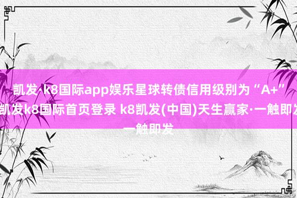 凯发·k8国际app娱乐星球转债信用级别为“A+”-凯发k8国际首页登录 k8凯发(中国)天生赢家·一触即发