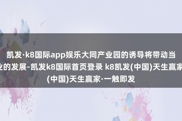 凯发·k8国际app娱乐大同产业园的诱导将带动当地关系产业的发展-凯发k8国际首页登录 k8凯发(中国)天生赢家·一触即发